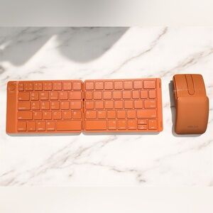 DELUX PockCombo Portable Keyboard and Mouse Wireless with Protective Case Orange